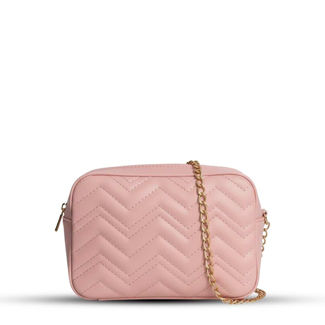 Chevron Crossbody Bag – Pink