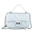 Gloria Vault Iridescent Pearl Mini Crossbody Clutch
