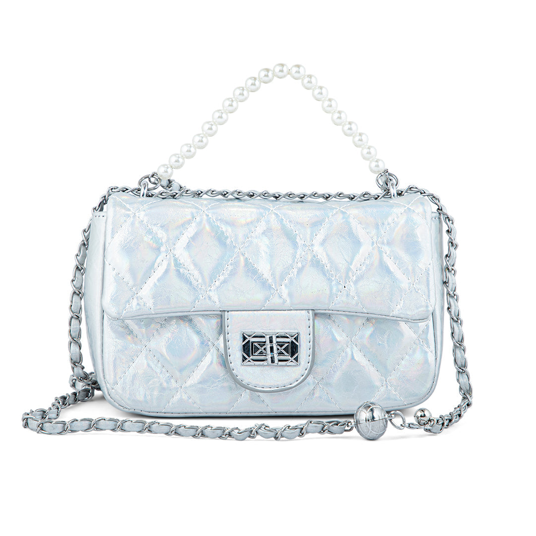 Gloria Vault Iridescent Pearl Mini Crossbody Clutch