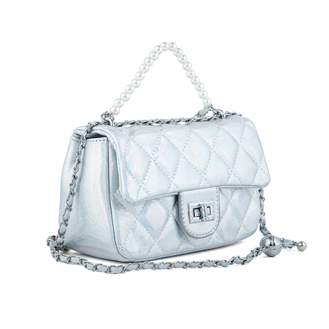 Gloria Vault Iridescent Pearl Mini Crossbody Clutch