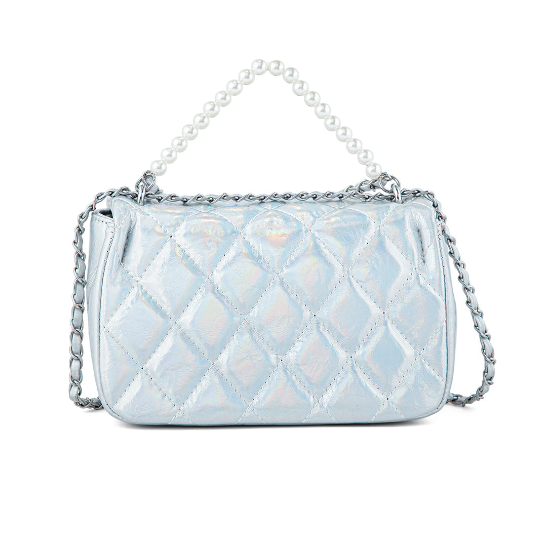 Gloria Vault Iridescent Pearl Mini Crossbody Clutch