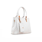 Gloria Vault Pearl-Chain Quilted Shopper Handbag