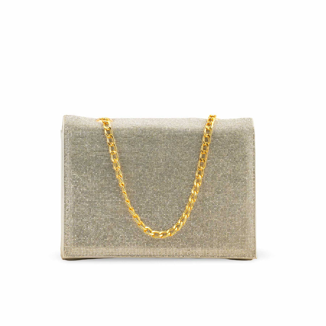 Chain Strap Clutch – Gold